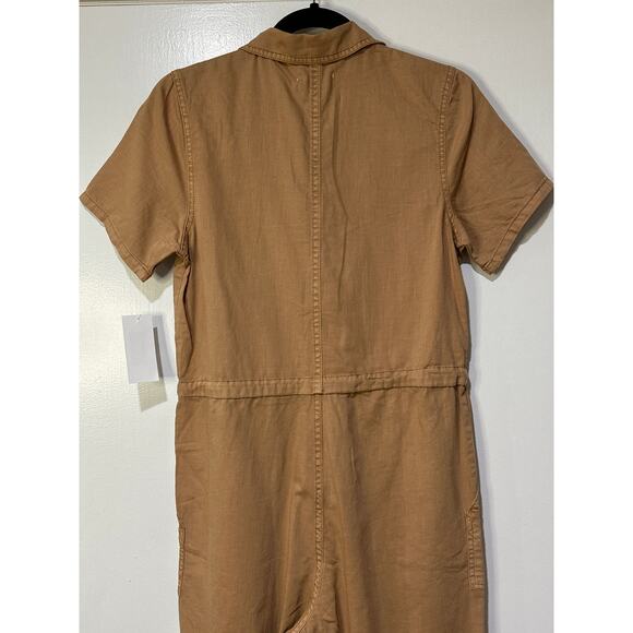 Oat New York Drawstring-Waist Wide Leg Jumpsuit Size XS NWT Dusty Peach Cotton - Picture 12 of 14